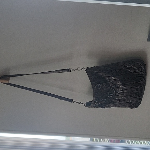 MIU MIU grey brown leather shoulder bag with handles and should strap - Picture 4 of 9